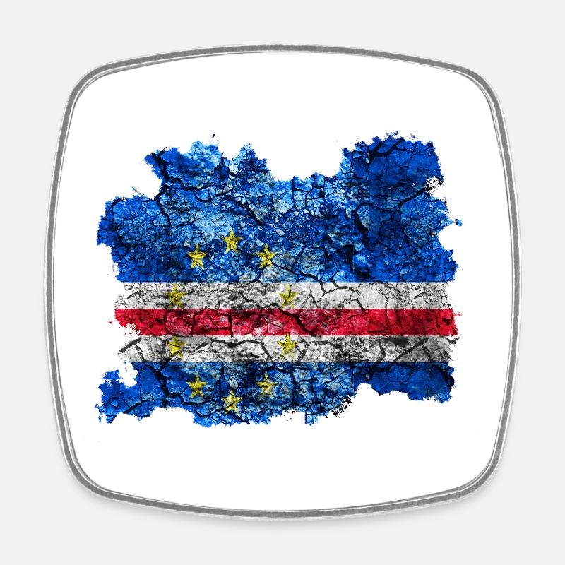 Cabo Verde vintage flag - Square fridge magnet - white