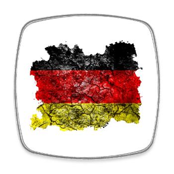 Deutschland Vintage Flagge - Viereckiger Kühlschrankmagnet - Weiß - Vorne