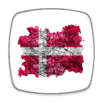 Danemark Drapeau Vintage - Magnet carré - blanc - Devant