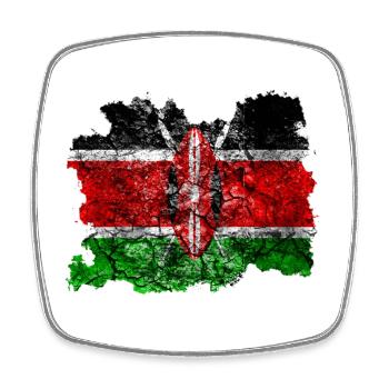 Kenia Vintage Flagge - Viereckiger Kühlschrankmagnet - Weiß - Vorne