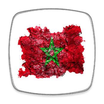 Marokko Vintage Flagge - Viereckiger Kühlschrankmagnet - Weiß - Vorne