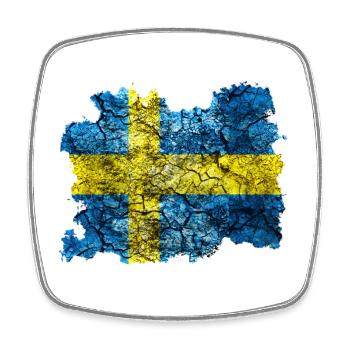 Schweden Vintage Flagge - Viereckiger Kühlschrankmagnet - Weiß - Vorne
