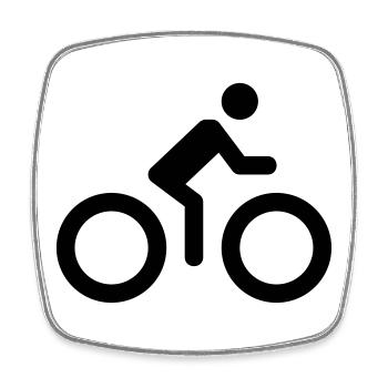 Logo de vélo - Magnet carré - blanc - Devant