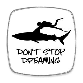 Shark diving - Square fridge magnet - white - Front