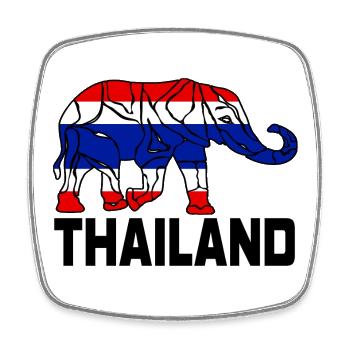 Thailand Elefant / Geschenk / Geschenkidee - Viereckiger Kühlschrankmagnet - Weiß - Vorne