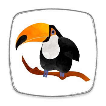 toucan - Square fridge magnet - white - Front