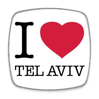 I LOVE TEL AVIV - Magnet carré - blanc - Devant