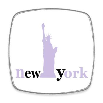 new_york - Square fridge magnet - white - Front