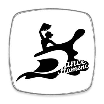 Eine Flamenco Tänzerin mit Fächer - Viereckiger Kühlschrankmagnet - Weiß - Vorne