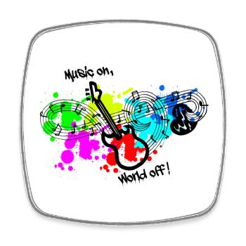 Musik, Musik immer und überall, Musik machen - Viereckiger Kühlschrankmagnet - Weiß - Vorne