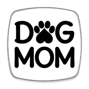 Dog Mom - Viereckiger Kühlschrankmagnet - Weiß - Vorne