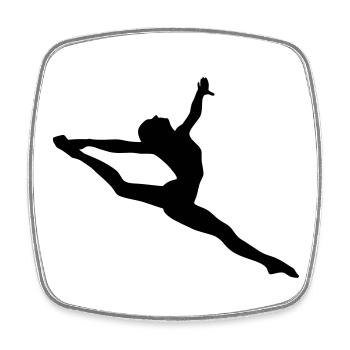 Jumping girl - Viereckiger Kühlschrankmagnet - Weiß - Vorne