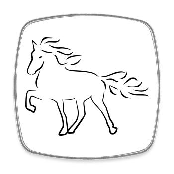 Icelandic horse - Square fridge magnet - white - Front