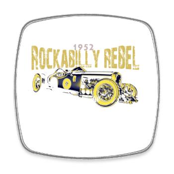 Rockabilly Rebel Design - Square fridge magnet - white - Front