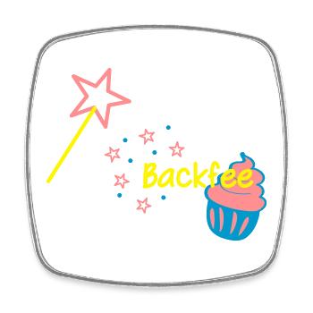 Backfee Schürze Cupcaki - Viereckiger Kühlschrankmagnet - Weiß - Vorne