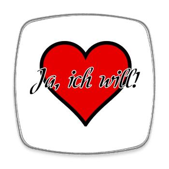 Ich will Heirat Hochzeit Ehe Antrag Liebe Geschenk - Viereckiger Kühlschrankmagnet - Weiß - Vorne