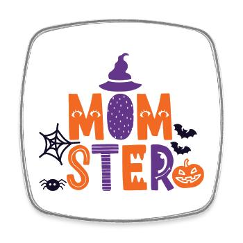 MOMster Halloween - Viereckiger Kühlschrankmagnet - Weiß - Vorne