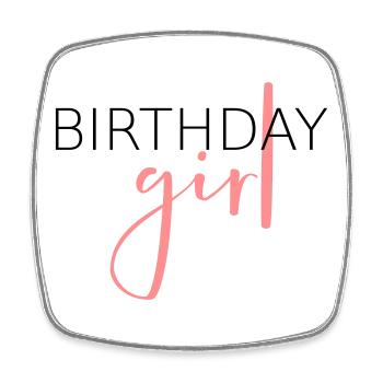 Anniversaire fille - idée cadeau anniversaire enfant - Magnet carré - blanc - Devant