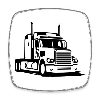Truck - Viereckiger Kühlschrankmagnet - Weiß - Vorne