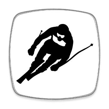 Ski - Viereckiger Kühlschrankmagnet - Weiß - Vorne