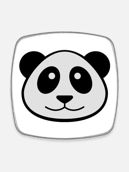 Panda Face - Square fridge magnet - white