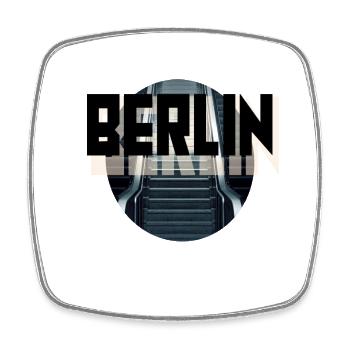 Berlin - Viereckiger Kühlschrankmagnet - Weiß - Vorne