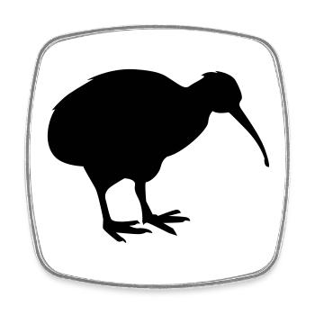 Kiwibird Nouvelle-Zélande - Magnet carré - blanc - Devant
