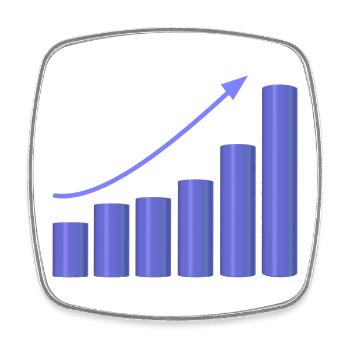 Growth chart with dynamic slope - Square fridge magnet - white - Front