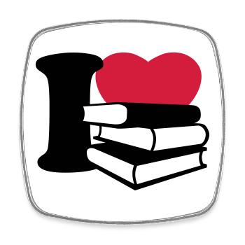 I love books - Square fridge magnet - white - Front