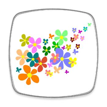 spring flowers - Square fridge magnet - white - Front