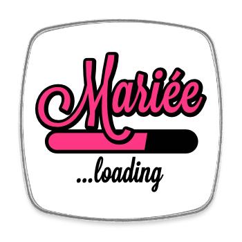 Mariée loading - Viereckiger Kühlschrankmagnet - Weiß - Vorne