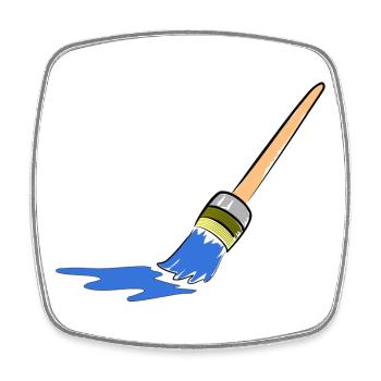 Abstract brush art for creative minds - Square fridge magnet - white - Front