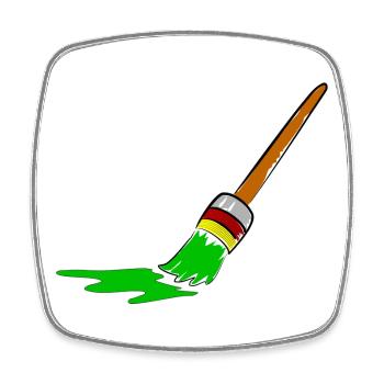 Urban Graffiti Brush Design - Square fridge magnet - white - Front