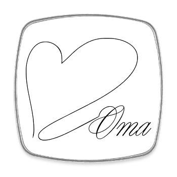 Oma - Viereckiger Kühlschrankmagnet - Weiß - Vorne