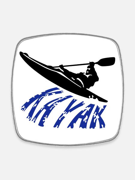 kayak - Magnet carré - blanc