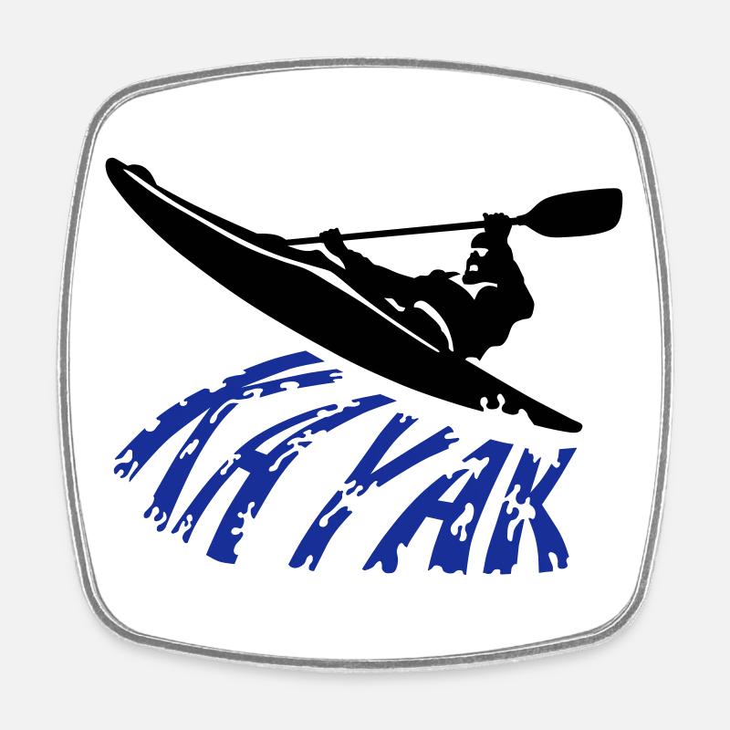 kayak - Magnet carré - blanc