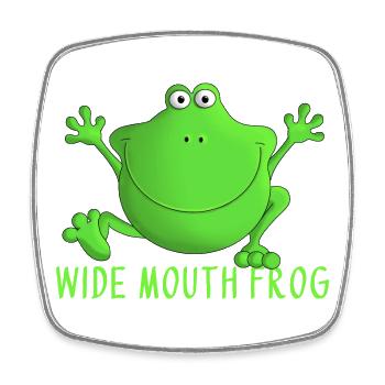 Lachender Frosch - Viereckiger Kühlschrankmagnet - Weiß - Vorne