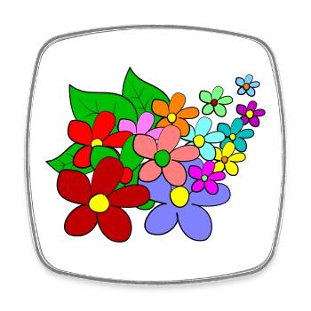 Blumen - Viereckiger Kühlschrankmagnet - Weiß - Vorne