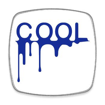 Cool - Viereckiger Kühlschrankmagnet - Weiß - Vorne