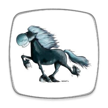 "Power Tölter" - Iceland - Isi - Iceland Horse - Square fridge magnet - white - Front