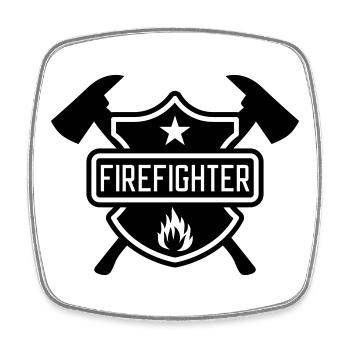 Firefighter - Viereckiger Kühlschrankmagnet - Weiß - Vorne