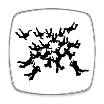 Skydiving - Square fridge magnet - white - Front