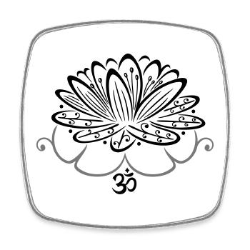 Fleur de lotus Lotus Symbole Om Fleur de lotus - Magnet carré - blanc - Devant