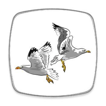 moewe vogel urlaub - Viereckiger Kühlschrankmagnet - Weiß - Vorne