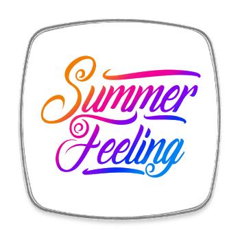 Summer feeling - Viereckiger Kühlschrankmagnet - Weiß - Vorne