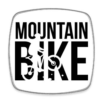 mountainbike - Viereckiger Kühlschrankmagnet - Weiß - Vorne