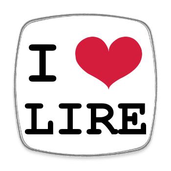 I Love Lire - Magnet carré - blanc - Devant