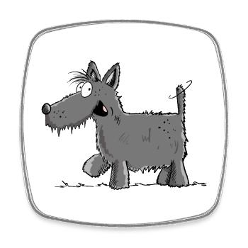 Happy Schnauzer Hund Comic I Hundefreund - Viereckiger Kühlschrankmagnet - Weiß - Vorne