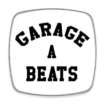 Garage A Beats - Magnet carré - blanc - Devant