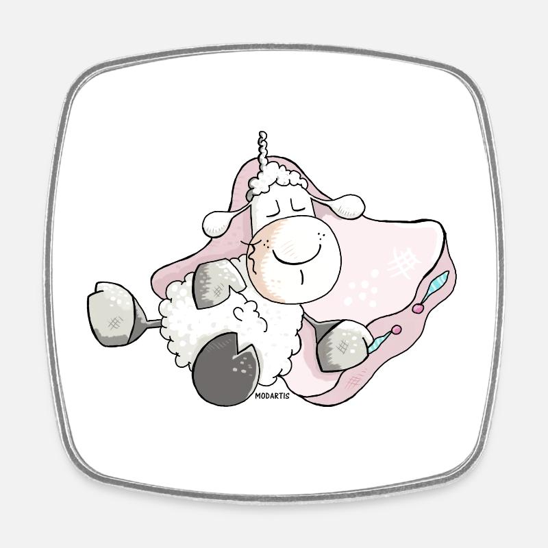 Dreamy Sheep - Lamb - Square fridge magnet - white